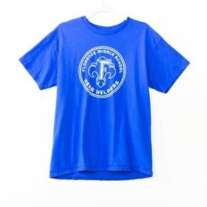 Florence Middle School Peer Helpers Mens Blue T-Shirt Short Sleeve Size L